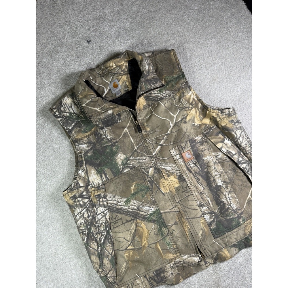 Carhartt Quick Duck Realtree Xtra Camo Vest Mens XL Hunting Workwear Lined